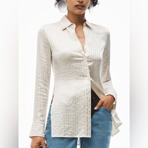 ALEXANDER WANG Crystal Hotfix Slim Crystal embellished Shirt $795 2
